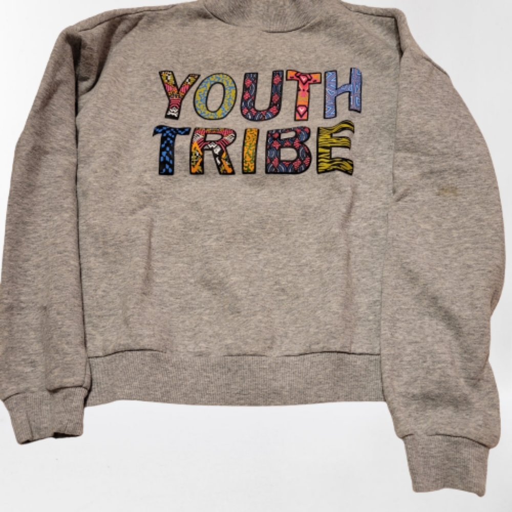 Divided Girls Sweatshirt XS Gray "Youth Tribe" In Bright Colors